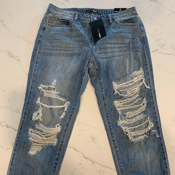 Fashion Nova Distressed High Rise Jeans - Picture 2 of 3